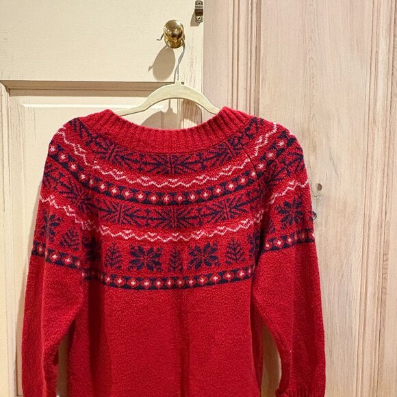J Jill red patterned sweater - Picture 2 of 4